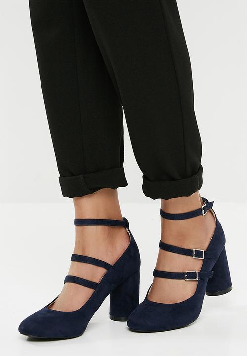 Superbalist - Multiple strap blok heel - navy