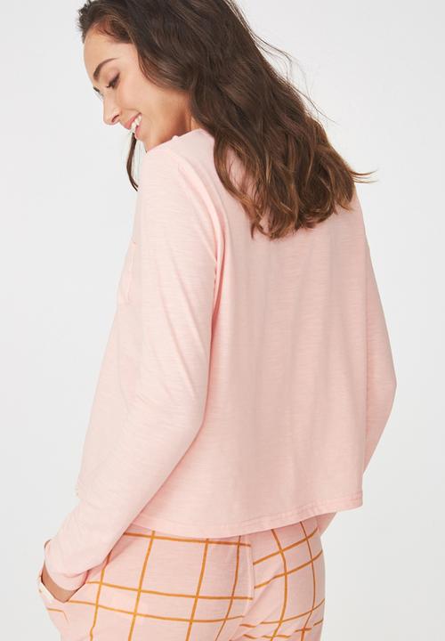 Cotton On - Boxy long sleeve top - pink 