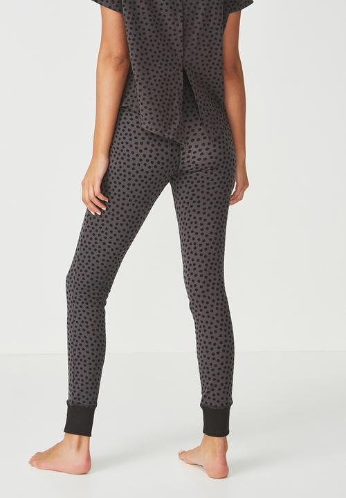 Cotton On - Jersey legging - charcoal & black