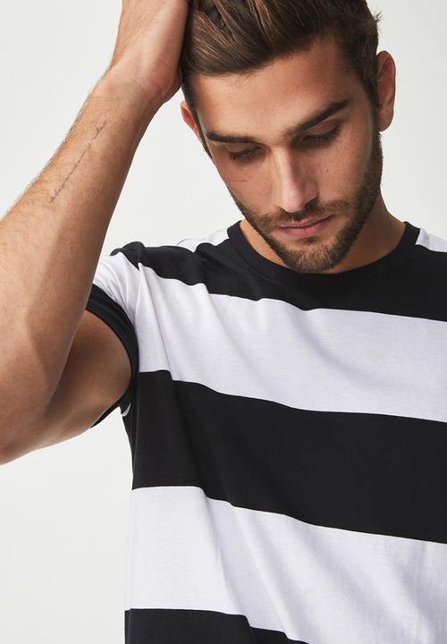 Cotton On - Tbar premium crew tee - black & white 