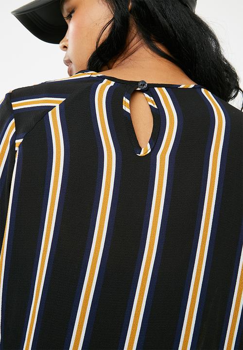 Superbalist - Stripe midi dress with gather detail - multi
