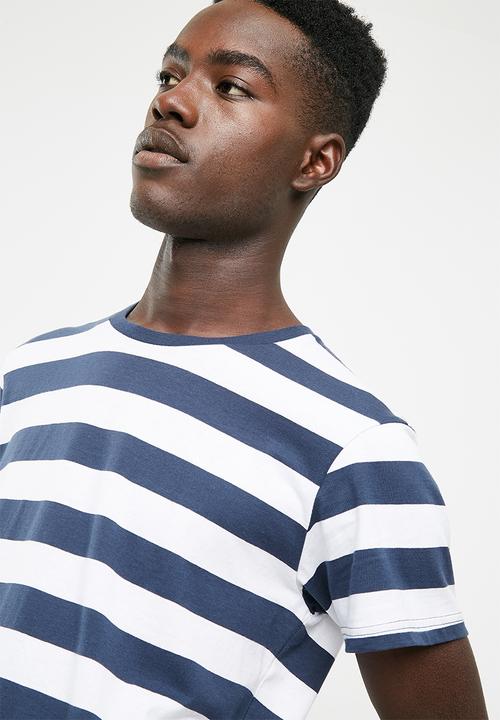 Cotton On - Tbar premium crew - navy & white 