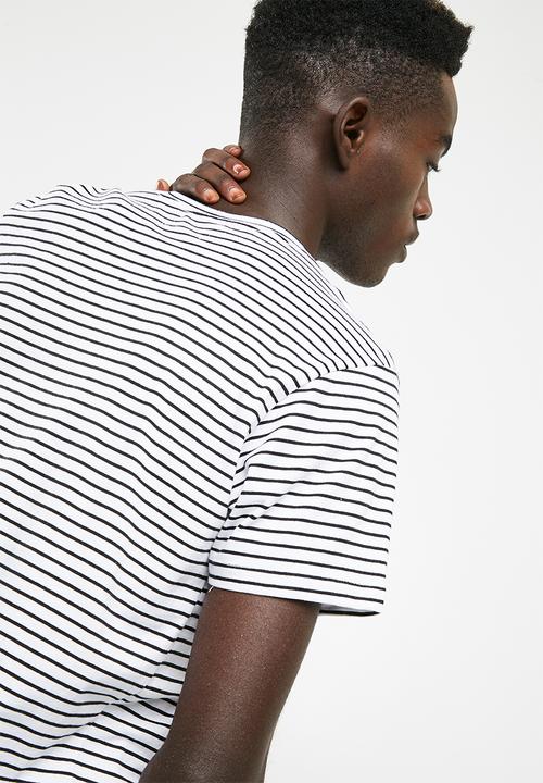 Cotton On - Tbar premium crew - white & black 