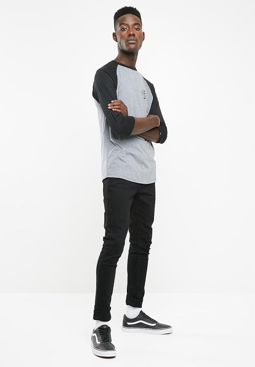 Vans - Stacked rubber raglan tee - grey & black 