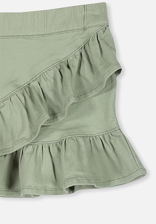 Cotton On - Caddies frill skirt - khaki