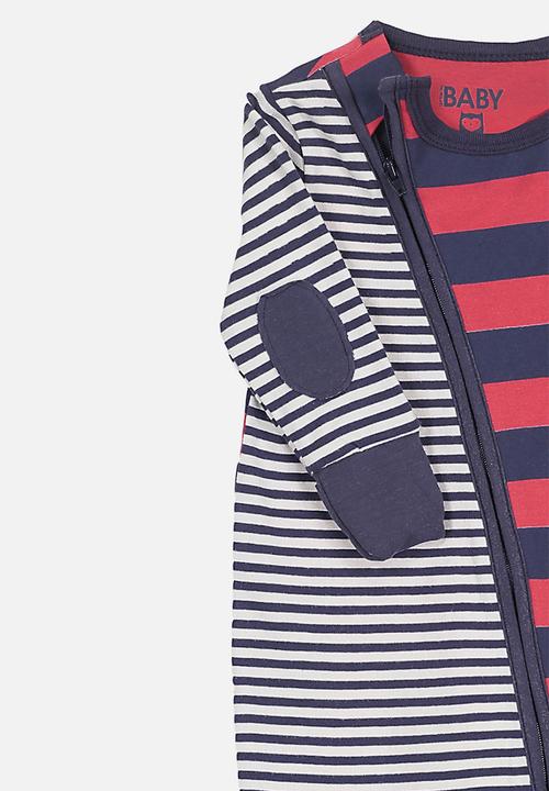 Cotton On - Mini zip through romper - navy & red
