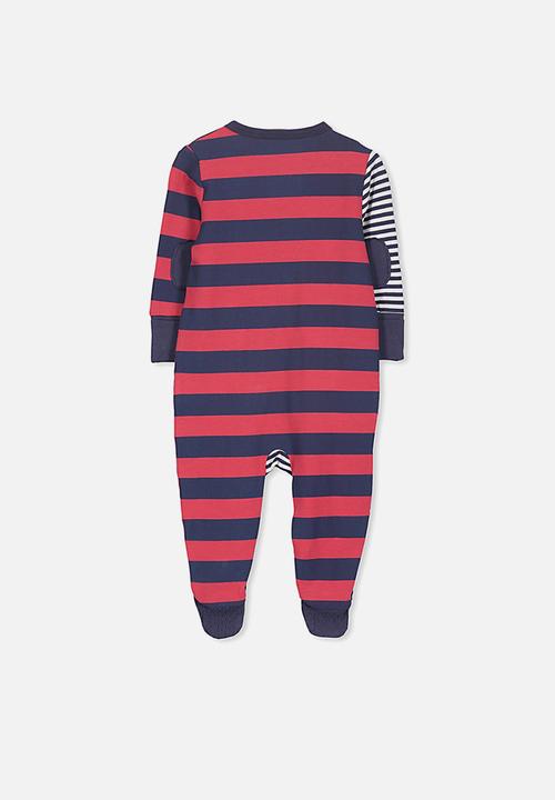 Cotton On - Mini zip through romper - navy & red