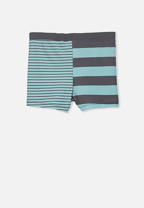 Cotton On - Billy boy leg swim trunk - blue & grey