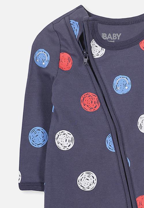 Cotton On - Mini zip through romper - navy & red