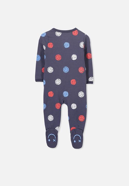 Cotton On - Mini zip through romper - navy & red