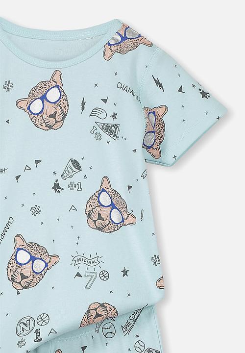 Cotton On - Joshua short sleeve boys pyjama set - blue