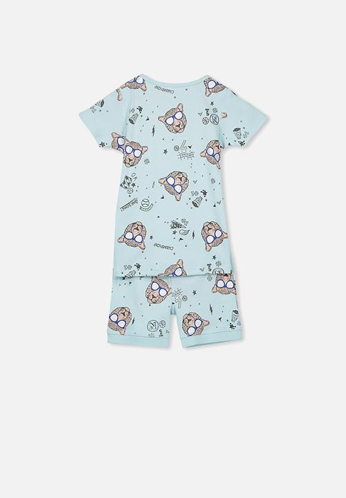 Cotton On - Joshua short sleeve boys pyjama set - blue