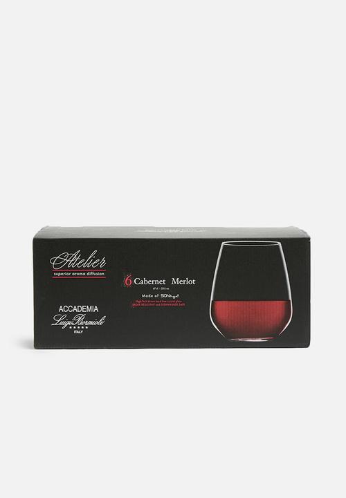 Luigi Bormioli - Stemless wine glass set of 6 - cab/merlot