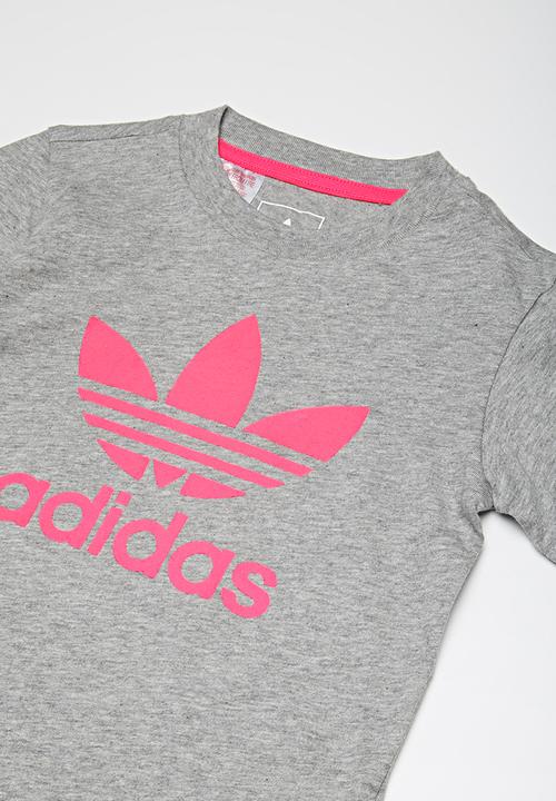 adidas Originals - Trefoil tee - pink & grey 