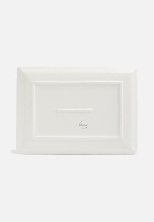 Urchin Art - Juxta grid platter - white & black
