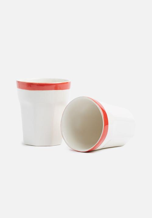 Urchin Art - Indie mug set of 2 - red