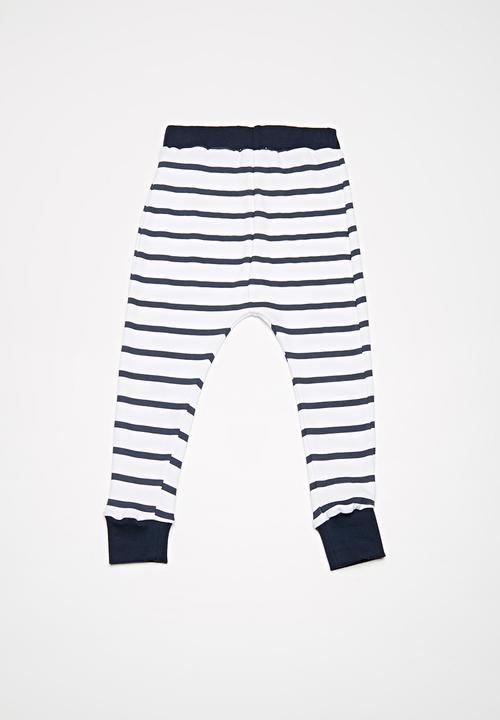 dailyfriday - Kids girls traveller pants - blue & white 