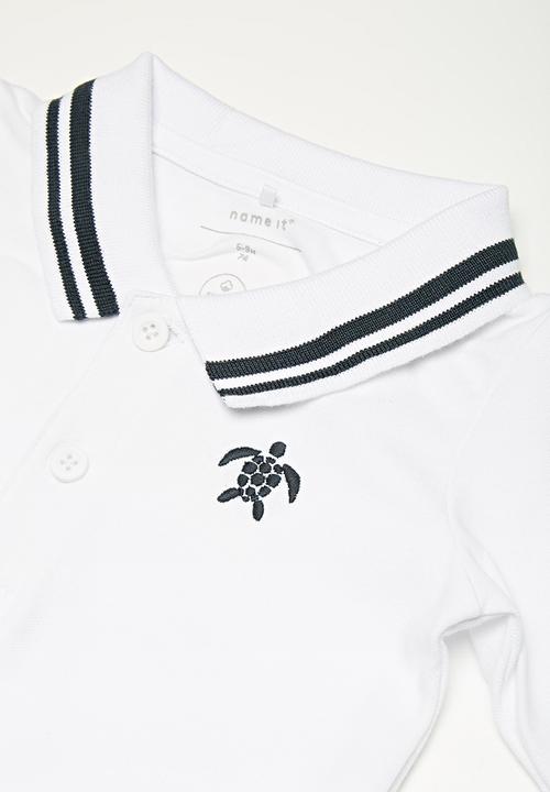 Name It - Kids boys long sleeve polo top - white