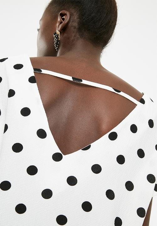 Superbalist - V-neck blouse - white & black 