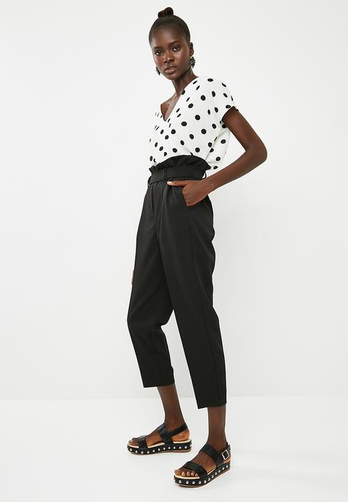 Superbalist - V-neck blouse - white & black 
