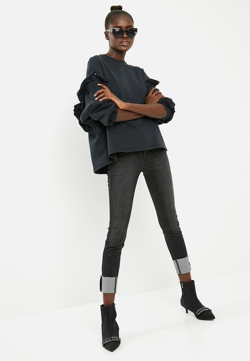 Superbalist - Pearl detail sweat - black 