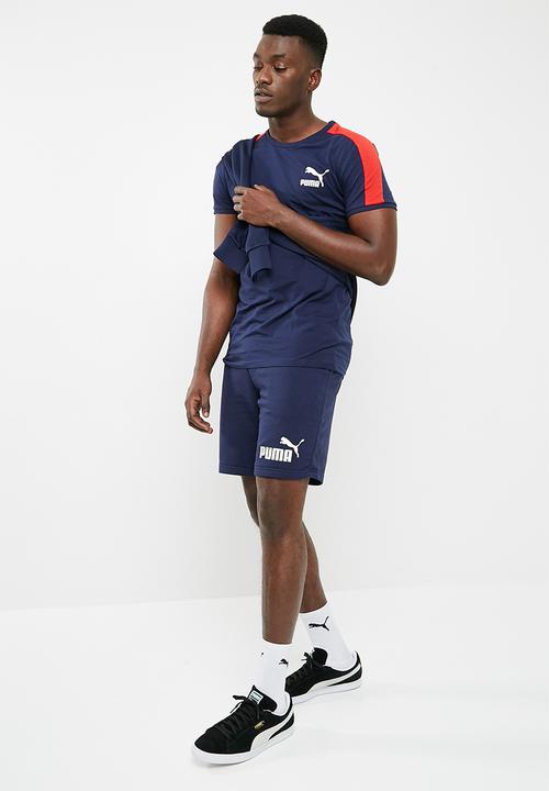 PUMA - Classics T7 slim tee - navy & red 