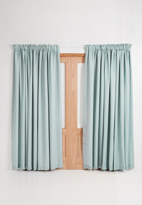 Sixth Floor - Taped lined curtain - duck egg