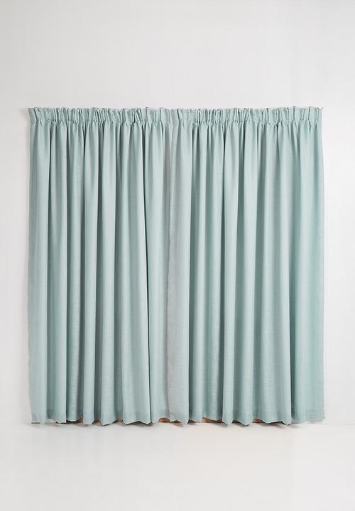 Sixth Floor - Taped lined curtain - duck egg
