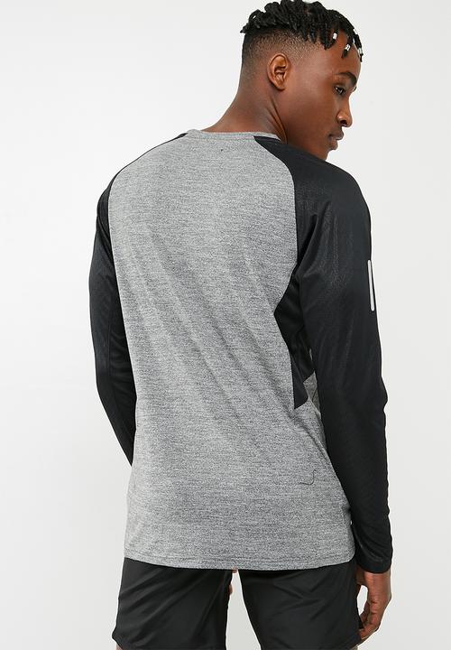 basicthread - Poly stretch panel tee - black & grey 