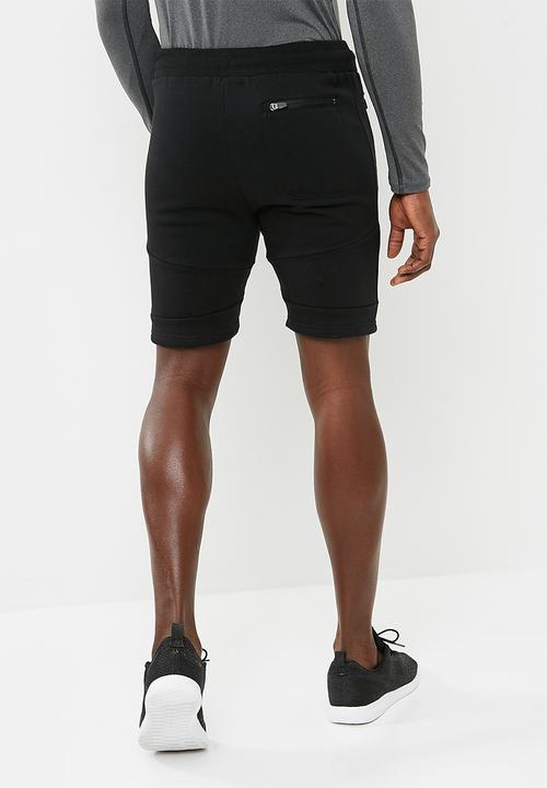 basicthread - Panel gym sweat shorts - black 