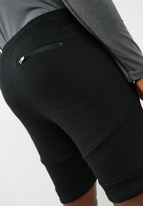 basicthread - Panel gym sweat shorts - black 