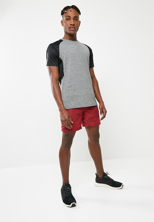 basicthread - Poly stretch panel tee - grey & black 
