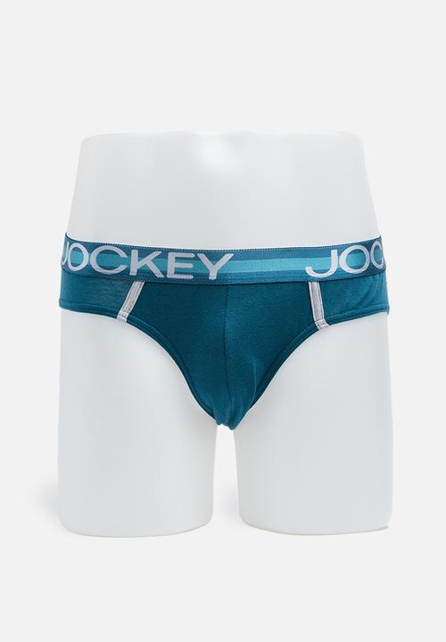 Jockey - Colour lab 3 pack briefs - blue & grey 