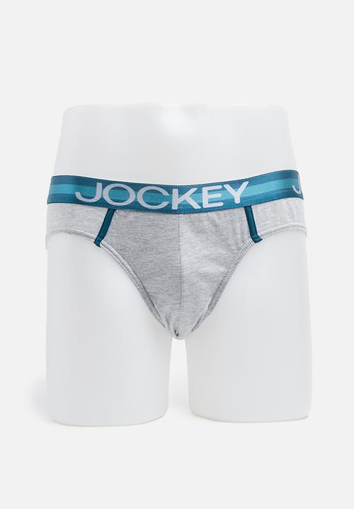 Jockey - Colour lab 3 pack briefs - blue & grey 