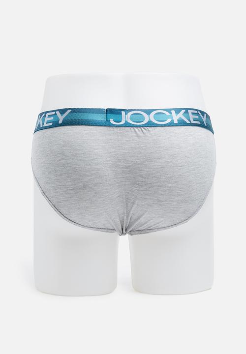 Jockey - Colour lab 3 pack briefs - blue & grey 