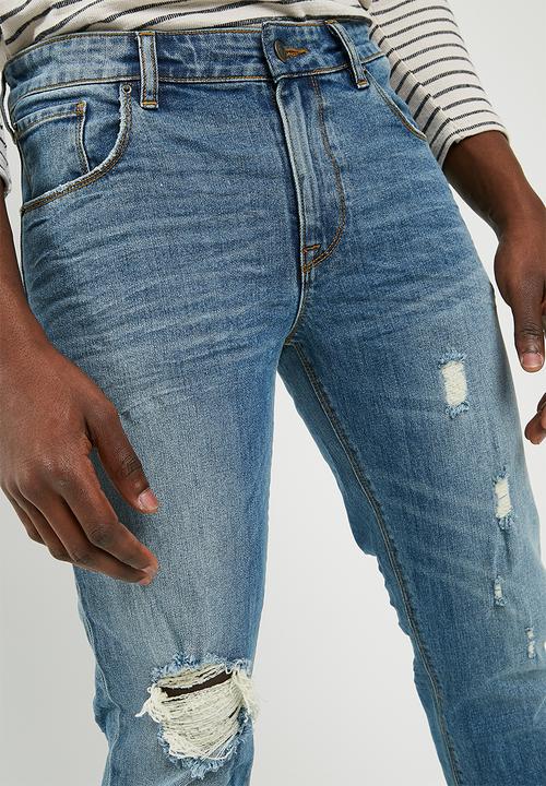 Superbalist - Slim abrasion jeans - blue