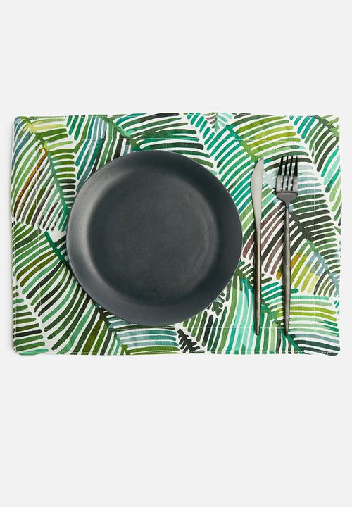 Grey Gardens - Leaves placemat set of 2 - green