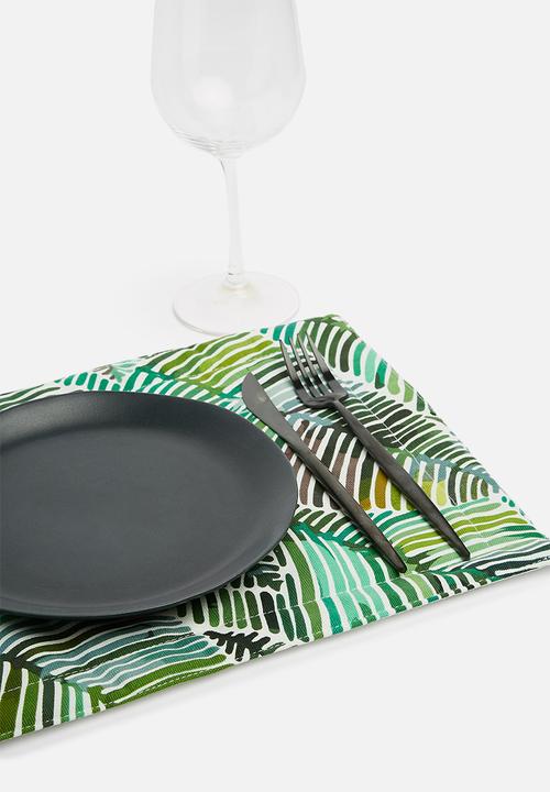Grey Gardens - Leaves placemat set of 2 - green
