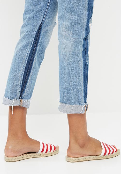 Espadril - Espadrille slide - red & white