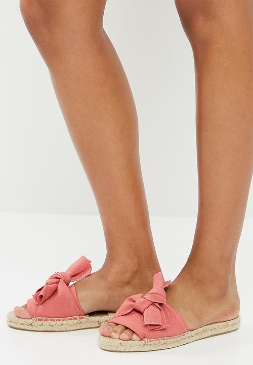 Espadril - Espadrille knot slide - coral 