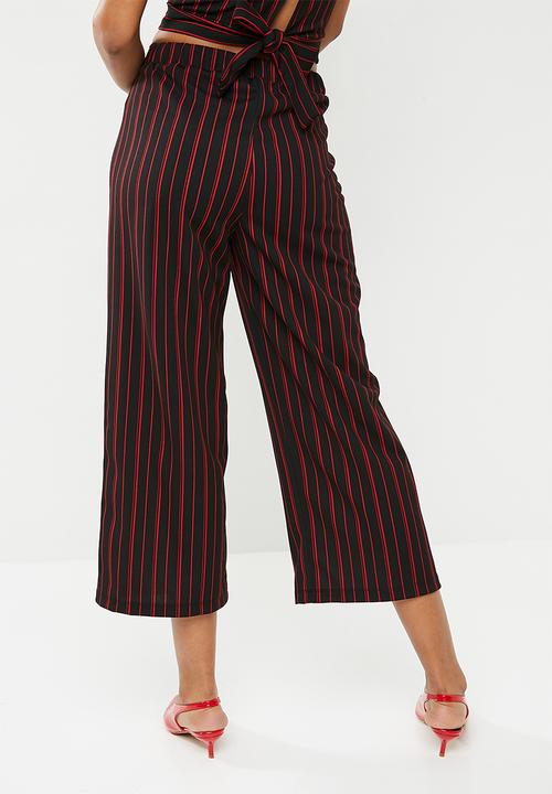 Superbalist - Wide leg knit culotte - black & red 