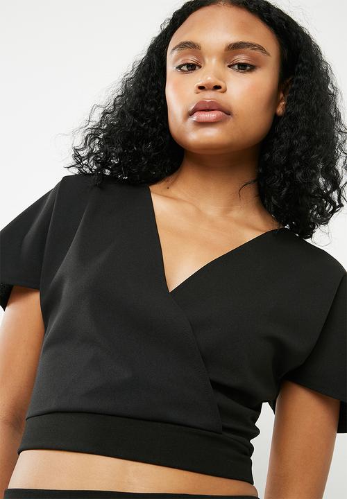 Superbalist - Knit wrap top - black 