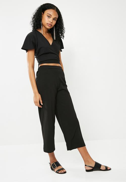 Superbalist - Knit wrap top - black 