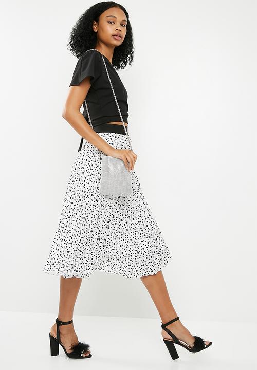 Missguided - Diamante glitter chainmail cross body bag - silver 