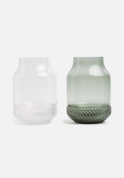 Present Time - Gem vase - glass grayed jade