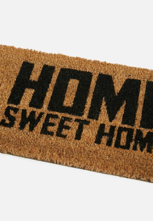 Present Time - Welcome door mat - multi black coir