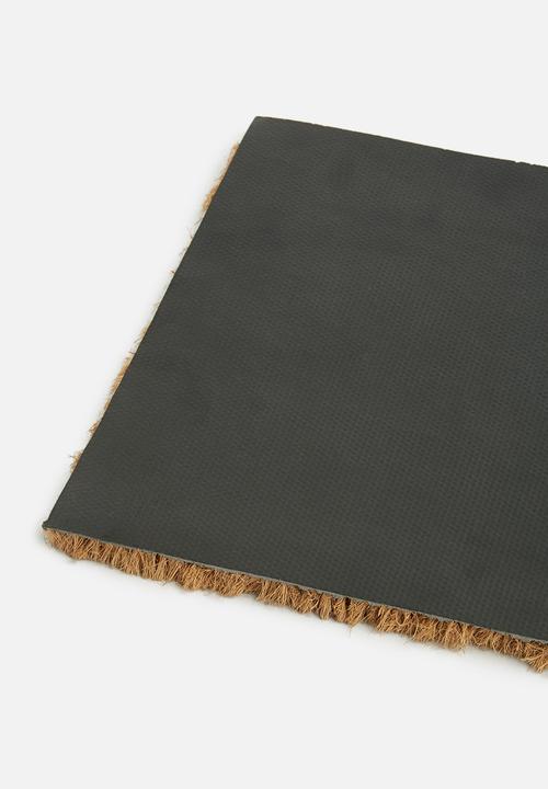 Present Time - Welcome door mat - multi black coir