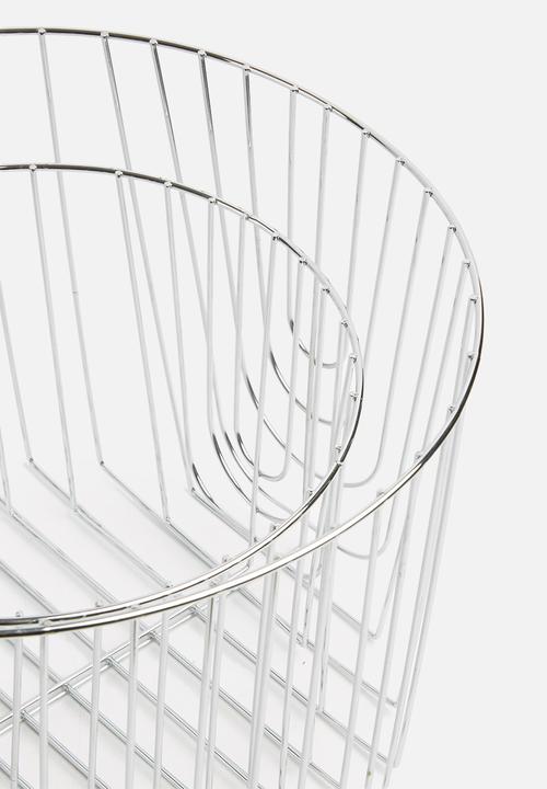 Present Time - Lines basket set - chrome
