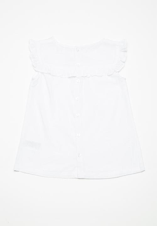 MINOTI - Kids girls textured woven shirt - white 