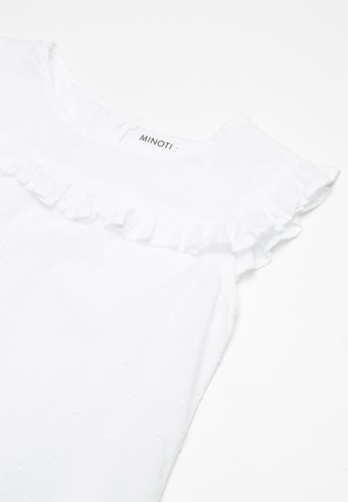 MINOTI - Kids girls textured woven shirt - white 